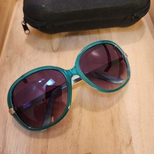 Elegant Teal Sunglasses with Case